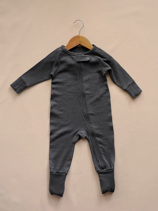 Organic Merino Wool Long Sleeve Baby Onesie