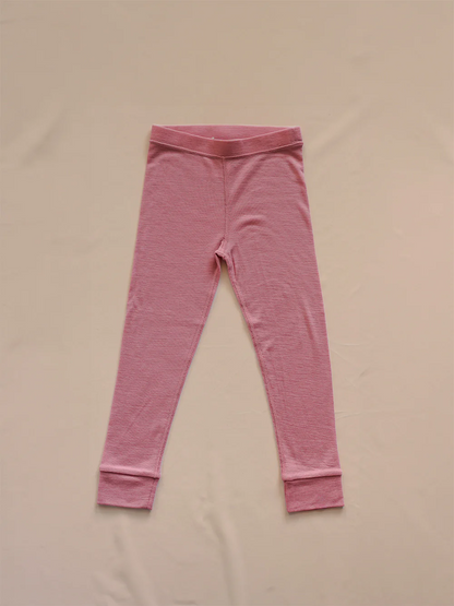 Organic Merino Wool Kids Full Length Pyjama Set - Pink