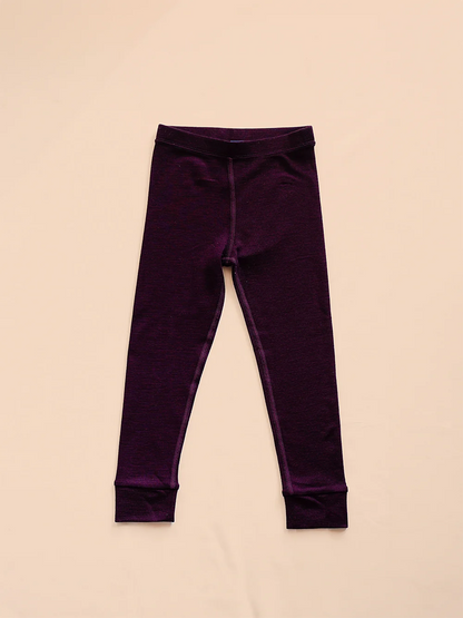 Organic Merino Wool Kids Full Length Pyjama Set - Plum