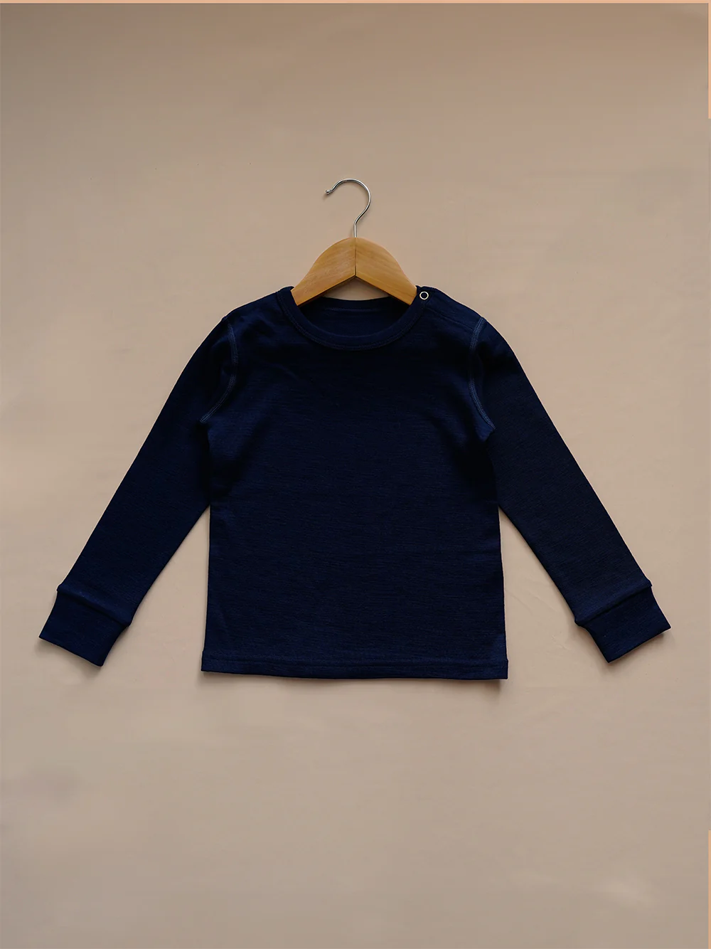 Organic Merino Wool Kids Full Length Pyjama Set - Navy