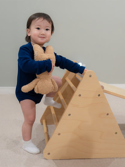 Organic Merino Wool Long Sleeve Baby Bodysuit - Navy