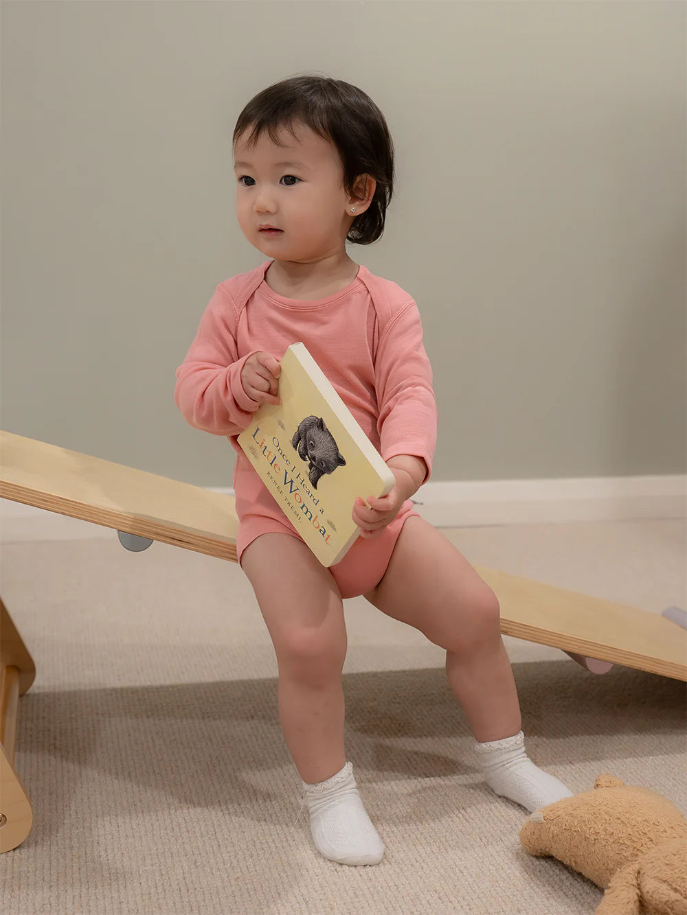 Long Sleeve Baby Bodysuit - Pink